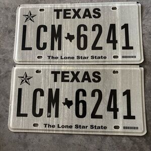 Texas TX Lone Star State License Plate LCM 6241 Set Of 2